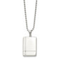 Stainless Steel Chisel Polished With Cz Dog Tag On A 22 Inch Ball Chain Necklace