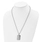 Stainless Steel Chisel Polished With Cz Dog Tag On A 22 Inch Ball Chain Necklace