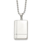 Stainless Steel Chisel Polished With Cz Dog Tag On A 22 Inch Ball Chain Necklace