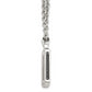 Stainless Steel Chisel Brushed And Polished Black Ip-Plated With Cz Dog Tag On A 24 Inch Cable Chain Necklace