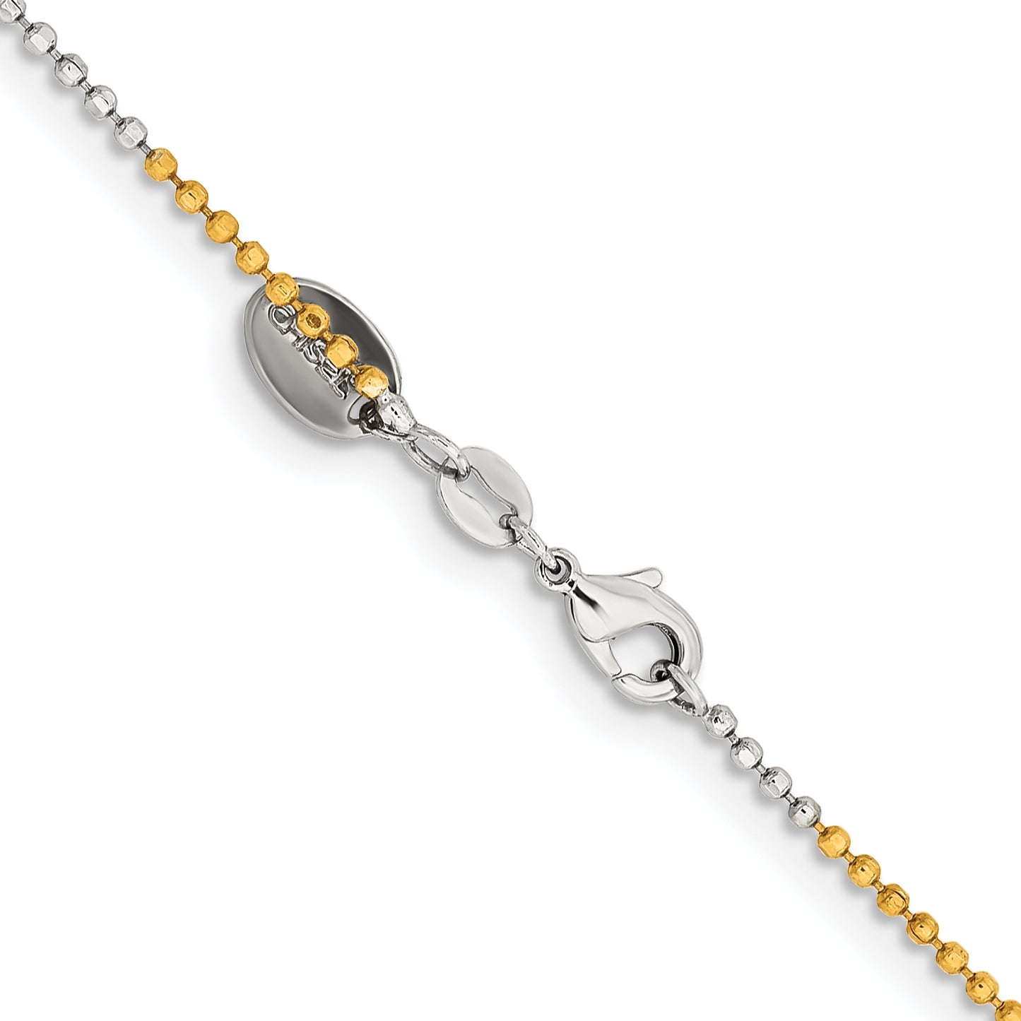 Brass/White Chisel Two-Tone Brass 1.5mm 16 Inch Ball Chain