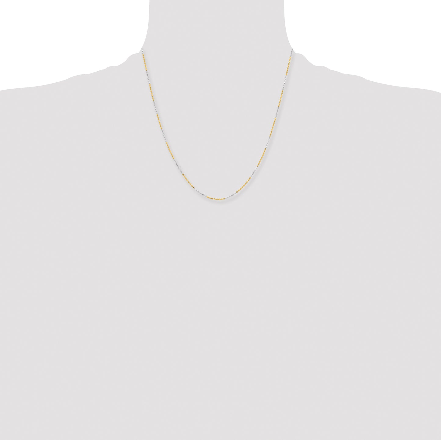 Brass/White Chisel Two-Tone Brass 1.5mm 20 Inch Ball Chain