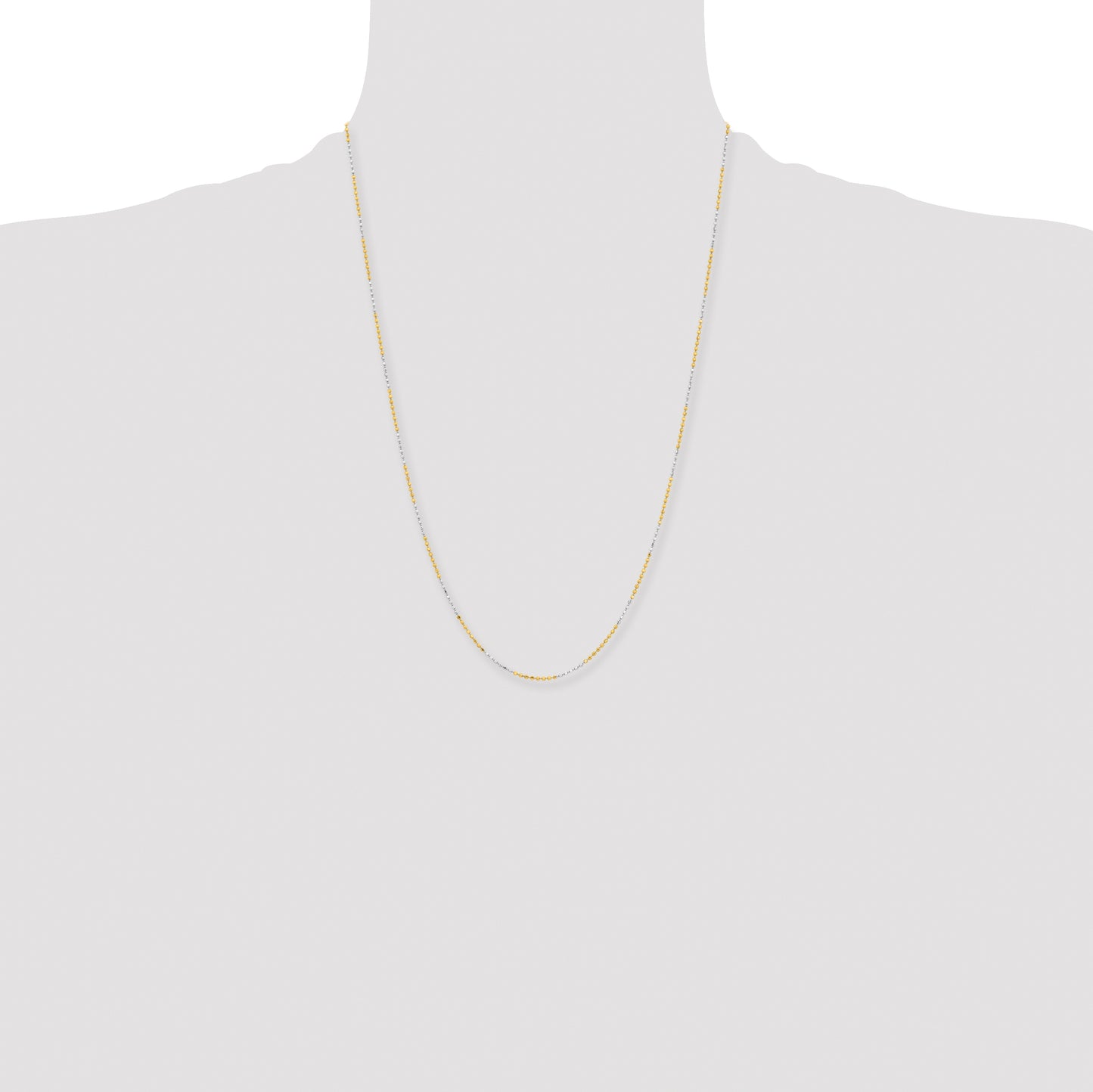 Brass/White Chisel Two-Tone Brass 1.5mm 24 Inch Ball Chain