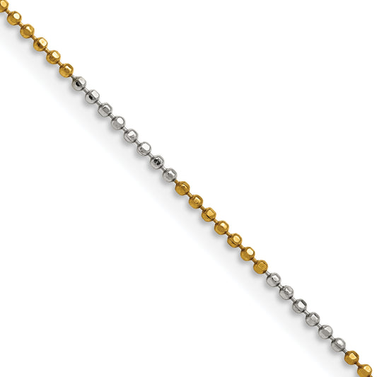 Brass/White Chisel Two-Tone Brass 1.5mm 24 Inch Ball Chain