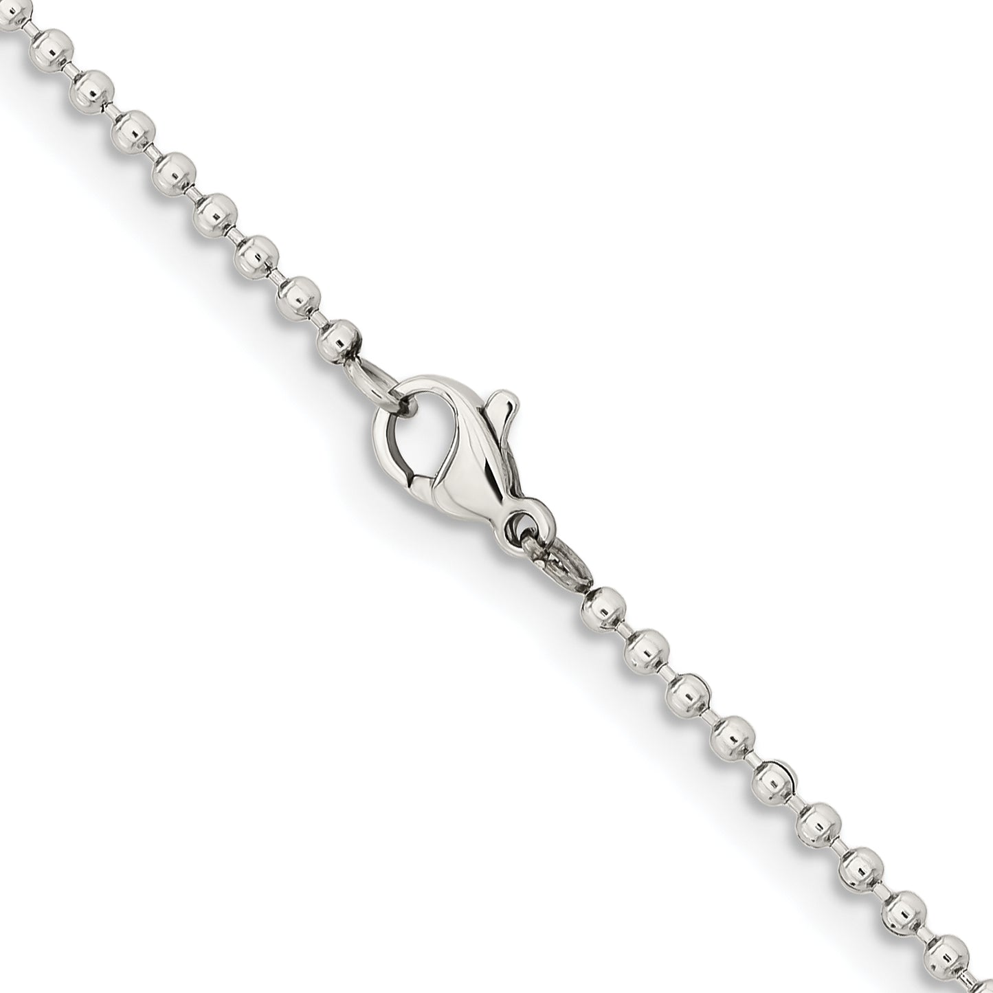 Stainless Steel Chisel Polished 2mm 30 Inch Ball Chain