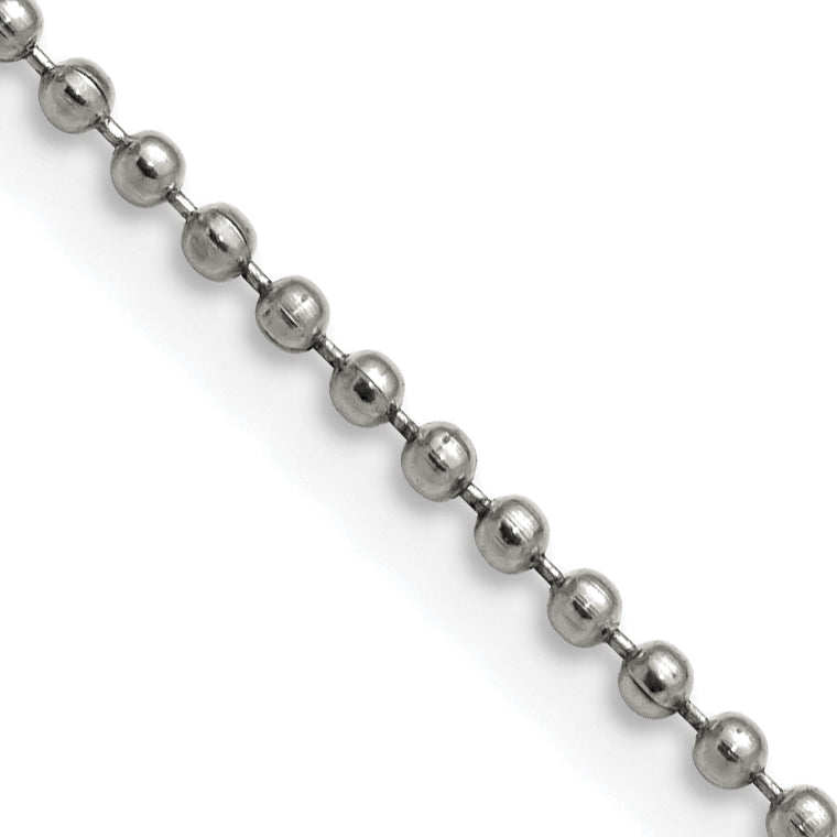 Stainless Steel Chisel Polished 2mm 16 Inch Ball Chain