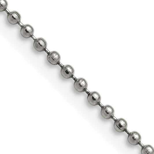 Stainless Steel Chisel Polished 2mm 18 Inch Ball Chain