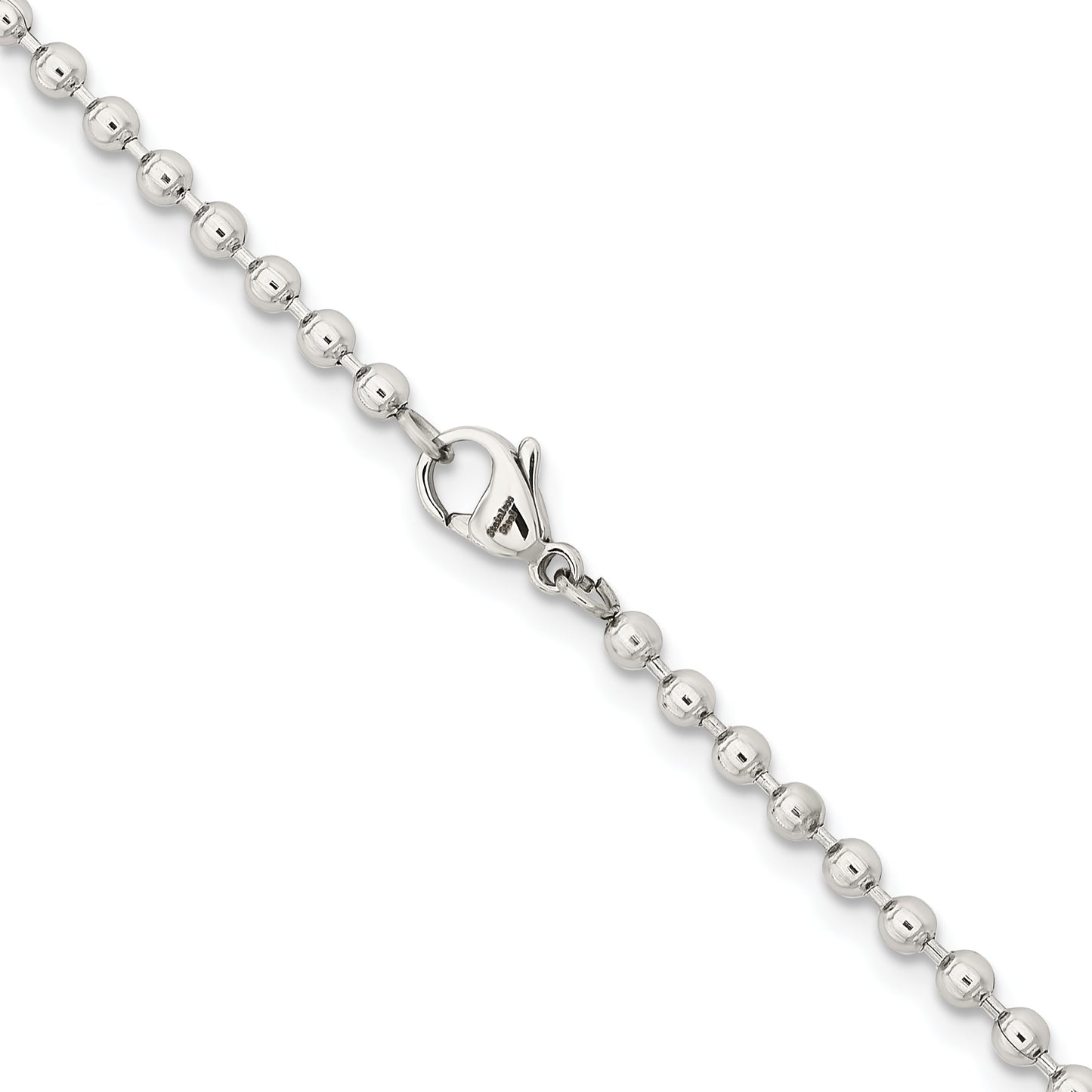 Stainless Steel Chisel Polished 3mm 22 Inch Ball Chain