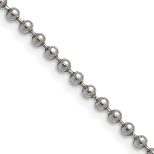 Stainless Steel Chisel Polished 3mm 18 Inch Ball Chain