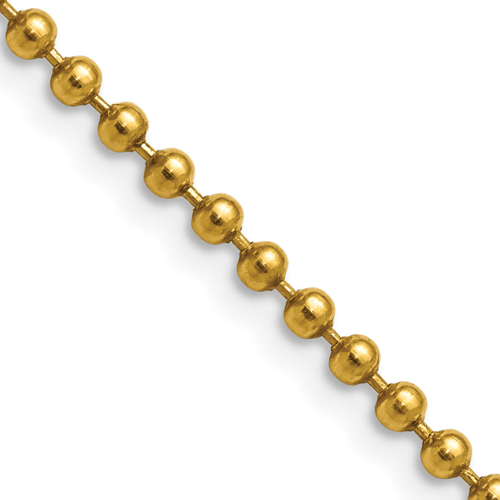 Stainless Steel Chisel Polished Yellow Ip-Plated 3mm 18 Inch Ball Chain