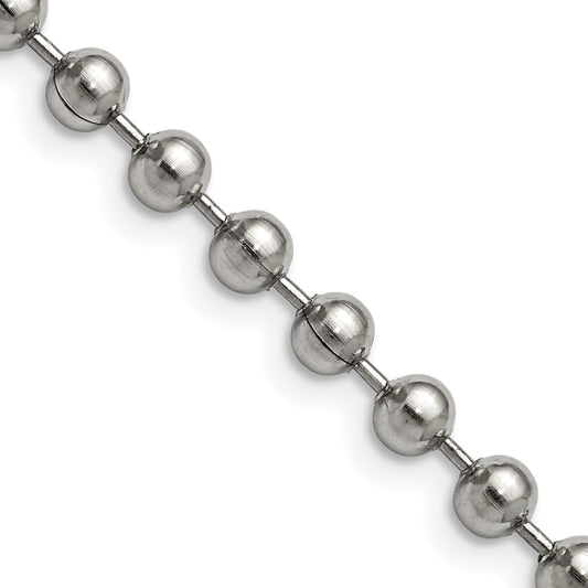 Stainless Steel Chisel Polished 5mm 20 Inch Ball Chain