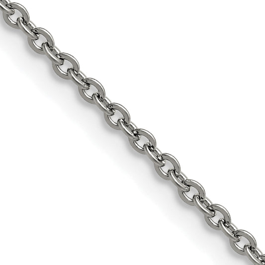 Stainless Steel Chisel Polished 2.3mm 16 Inch Cable Chain