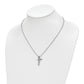 Stainless Steel Chisel Brushed And Polished Cross Pendant On An 18 Inch Ball Chain Necklace