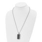 Stainless Steel Chisel Polished With Black Ip-Plated Cable Dog Tag On A 24 Inch Ball Chain Necklace