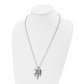 Stainless Steel Chisel Polished Gothic Cross Pendant On A 24 Inch Ball Chain Necklace