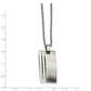 Stainless Steel Chisel Brushed Pendant On A 22 Inch Cable Chain Necklace