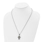 Stainless Steel Chisel Polished Black And Yellow Ip-Plated Cross Pendant On A 22 Inch Ball Chain Necklace