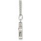 Stainless Steel Chisel Polished Black And Yellow Ip-Plated Cross Pendant On A 22 Inch Ball Chain Necklace