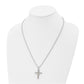 Stainless Steel Chisel Polished With 14K Gold Accent Crucifix Pendant On A 22 Inch Ball Chain Necklace