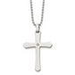 Stainless Steel Chisel Polished With 14K Gold Accent .02 Carat Diamond Cross Pendant On A 22 Inch Ball Chain Necklace