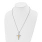 Stainless Steel Chisel Polished Yellow Ip-Plated Crucifix Pendant On A 22 Inch Ball Chain Necklace