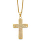 Stainless Steel Chisel Polished Yellow Ip-Plated With Cz Cross Pendant On A 22 Inch Cable Chain Necklace