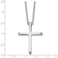 Stainless Steel Chisel Polished With Cz Ends Cross Pendant On A 22 Inch Cable Chain Necklace