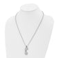 Stainless Steel Chisel Polished Rose Ip-Plated With Cz Heart Pendants On 22 Inch Ball Chain Necklace Set