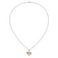 Stainless Steel Chisel Polished Rose Ip-Plated 2 Piece Heart Pendant On A 22 Inch Cable Chain Necklace