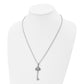 Stainless Steel Chisel Polished And Textured Key Pendant On A 22 Inch Cable Chain Necklace