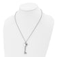 Stainless Steel Chisel Polished With Cz Heart Key Pendant On A 20 Inch Cable Chain Necklace