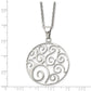 Stainless Steel Chisel Polished Fancy Swirl Pendant On A 22 Inch Cable Chain Necklace