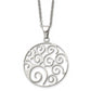 Stainless Steel Chisel Polished Fancy Swirl Pendant On A 22 Inch Cable Chain Necklace