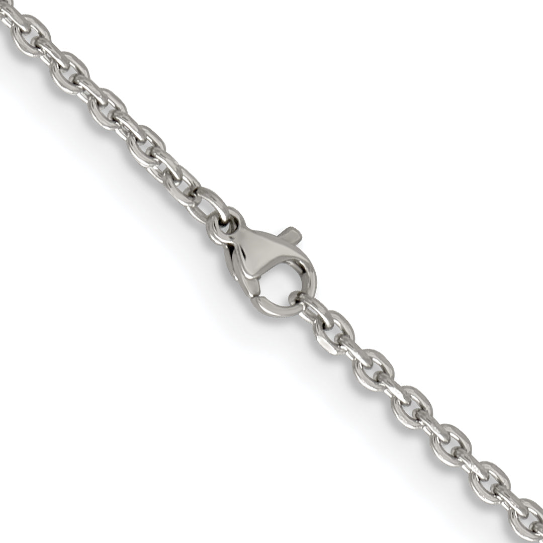 Stainless Steel Chisel Polished 2.7mm 18 Inch Cable Chain