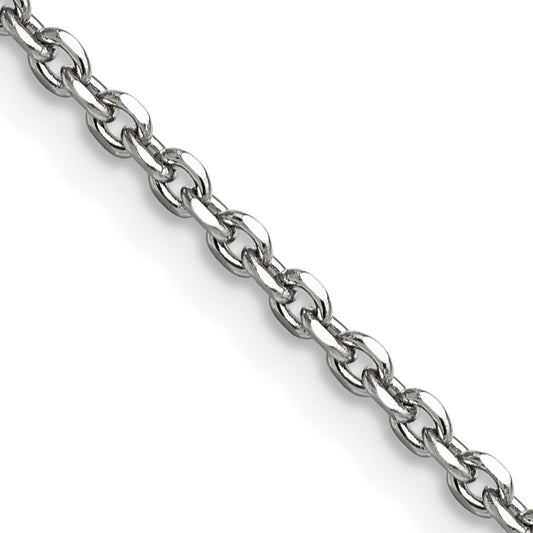 Stainless Steel Chisel Polished 2.7mm 18 Inch Cable Chain