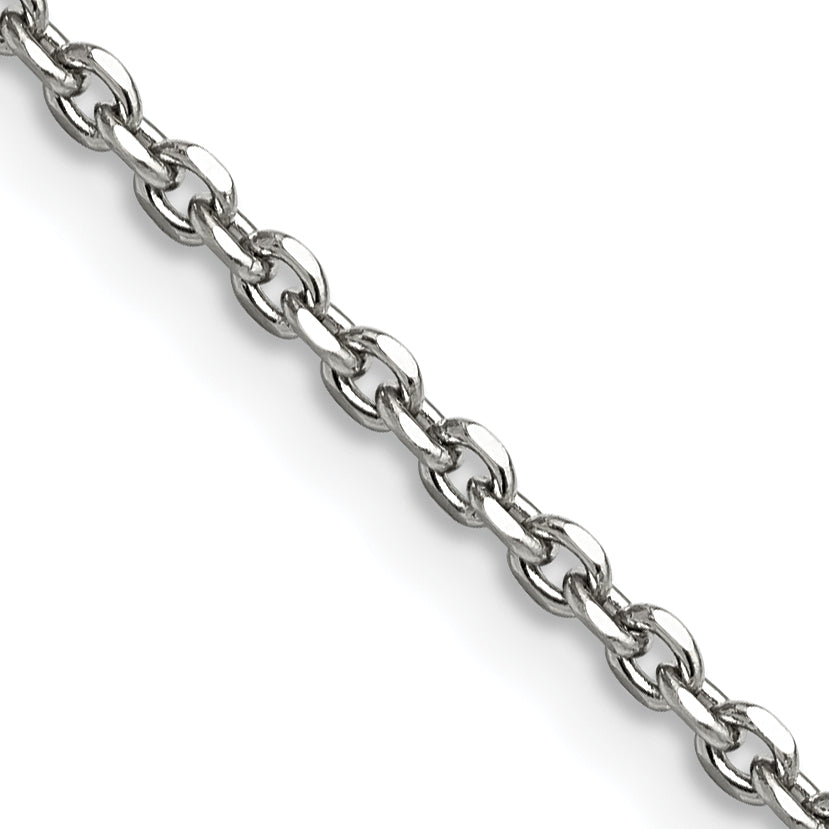 Stainless Steel Chisel Polished 2.7mm 22 Inch Cable Chain