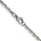 Stainless Steel Chisel Polished 3.4mm 18 Inch Cable Chain