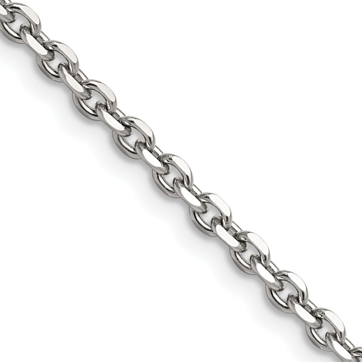 Stainless Steel Chisel Polished 3.4mm 18 Inch Cable Chain