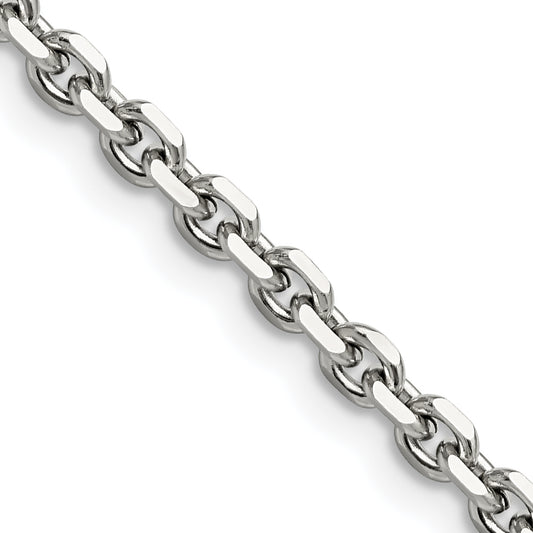 Stainless Steel Chisel Polished 4.3mm 20 Inch Cable Chain