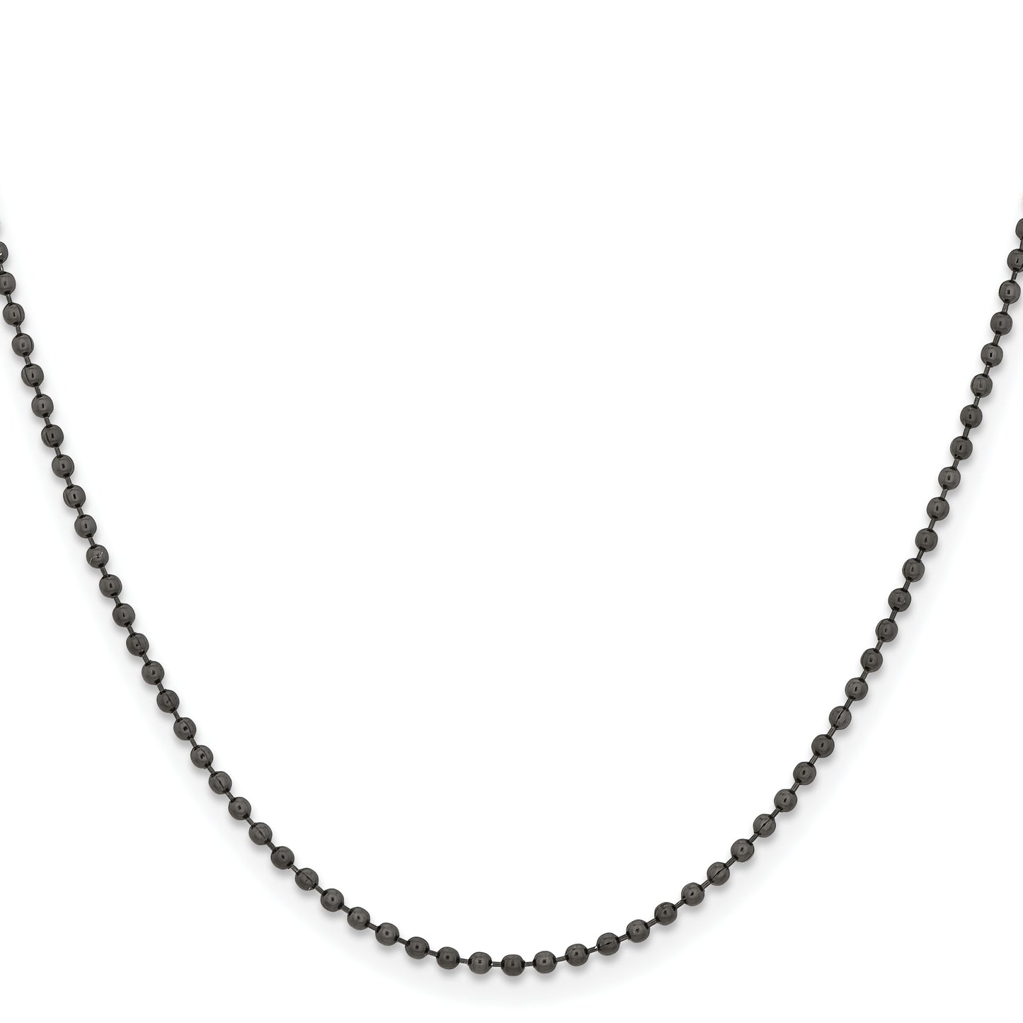 Stainless Steel Chisel Polished Black Ip-Plated 2mm 18 Inch Ball Chain