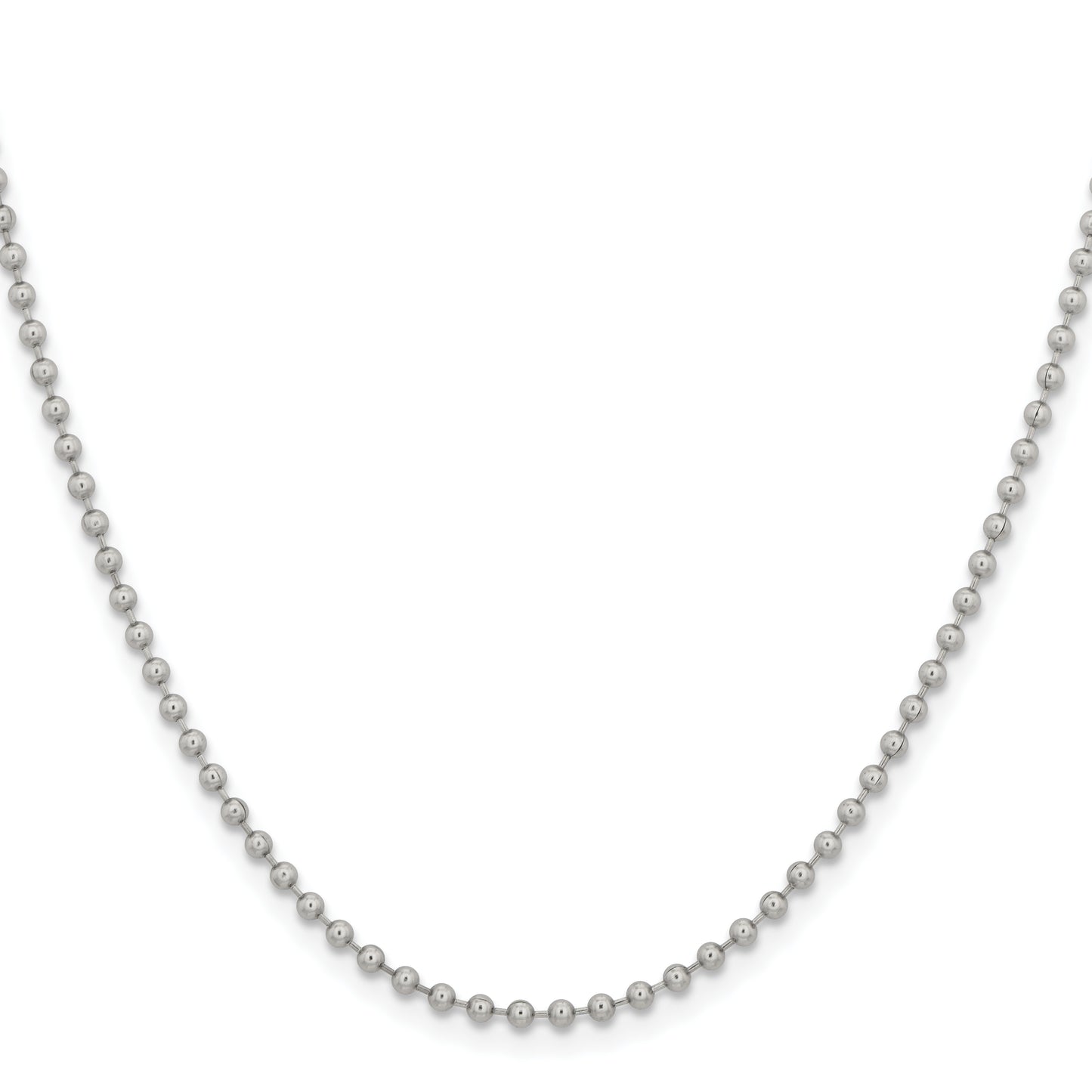 Stainless Steel Chisel Polished 2.4mm 30 Inch Ball Chain