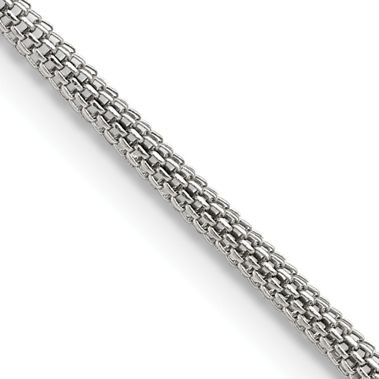 Stainless Steel Chisel Polished 2.5mm 30 Inch Bismark Chain
