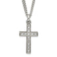 Stainless Steel Laser-Cut & Cz Crosses Pendant Necklace