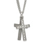 Stainless Steel Laser-Cut & Cz Crosses Pendant Necklace