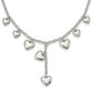 Stainless Steel Chisel Polished Hearts On A 18 Inch Cable Chain Necklace