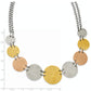 Stainless Steel Tri-Color Ip-Plated Discs 20In Necklace