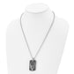 Stainless Steel Chisel Antiqued And Polished Black Ip-Plated Grenade With Wings Dog Tag On A 22 Inch Ball Chain Necklace