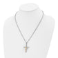 Stainless Steel Chisel Polished Yellow Ip-Plated Crucifix Pendant On A 20 Inch Cable Chain Necklace