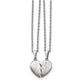 18.00 Inch Chisel Stainless Steel Brushed Mother Daughter Heart Pendants On 18 Cable Chain Necklace Set