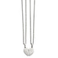 20.00 Inch Chisel Stainless Steel Polished 2 Piece Heart Pendants On 20 Cable Chain Necklace Set